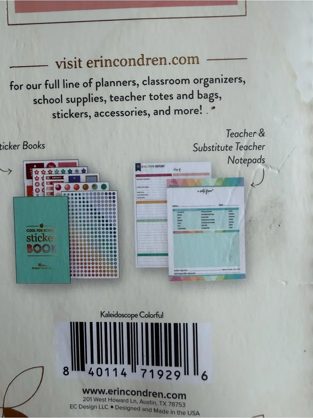 Erin Condren 12-month Teacher Planner
